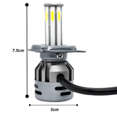 HJG M8 ORIGINAL 100W LED Headlight Bulb H4 For All Motorcycles (Low and High Beam Bulbs (White) AC/DC 100Watt 8 Side Chip) - Type H4